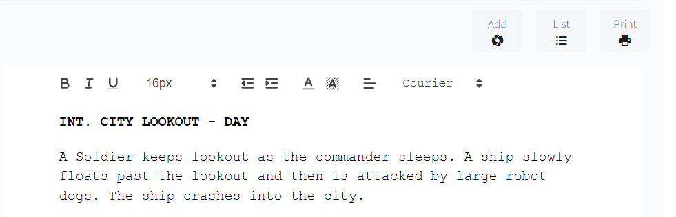 screenwriting slugline