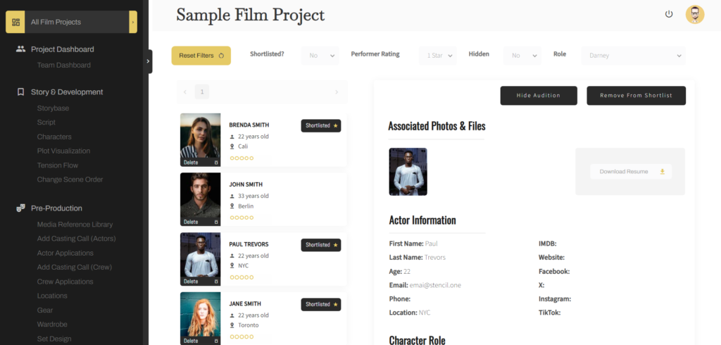 actor casting call software