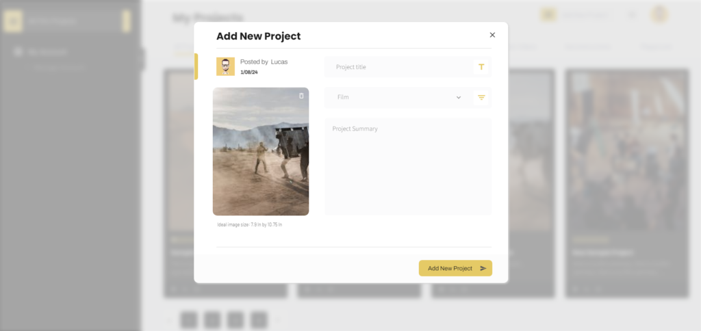 film software add new project