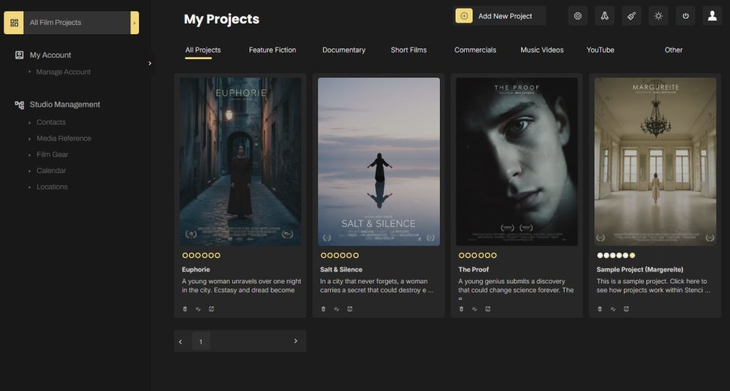 Stencil filmmaking software